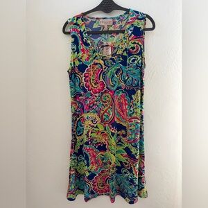 Philosophy Paisley Lace Up Dress Large NWT Colorful MSRP $88